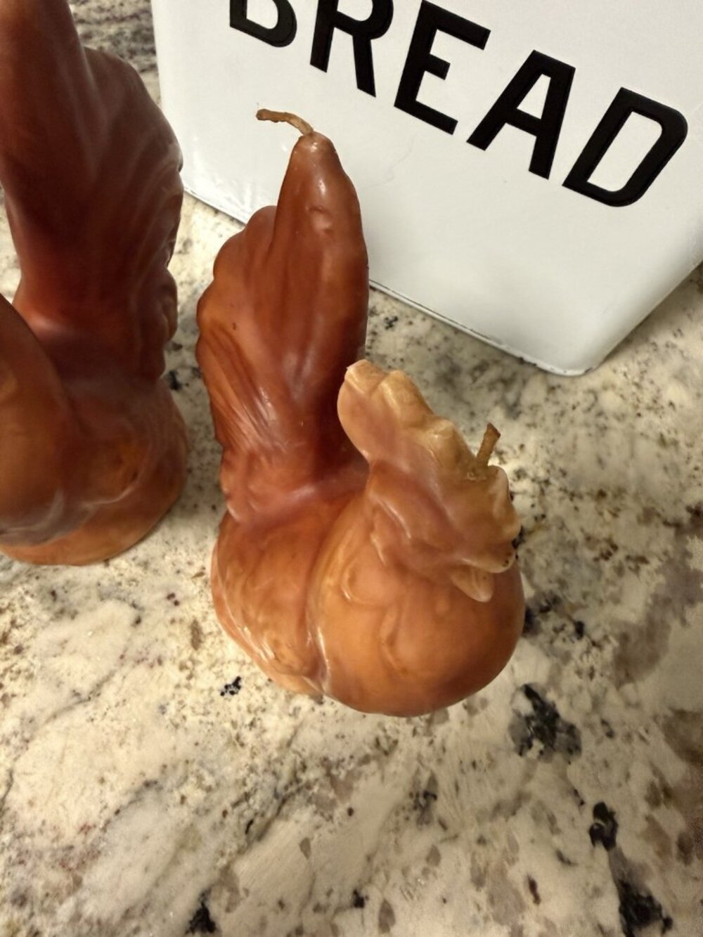2 VTG Candelier Handcrafted Figural Wax Rooster Candle Rustic Farmhouse Cottage - Picture 14 of 16